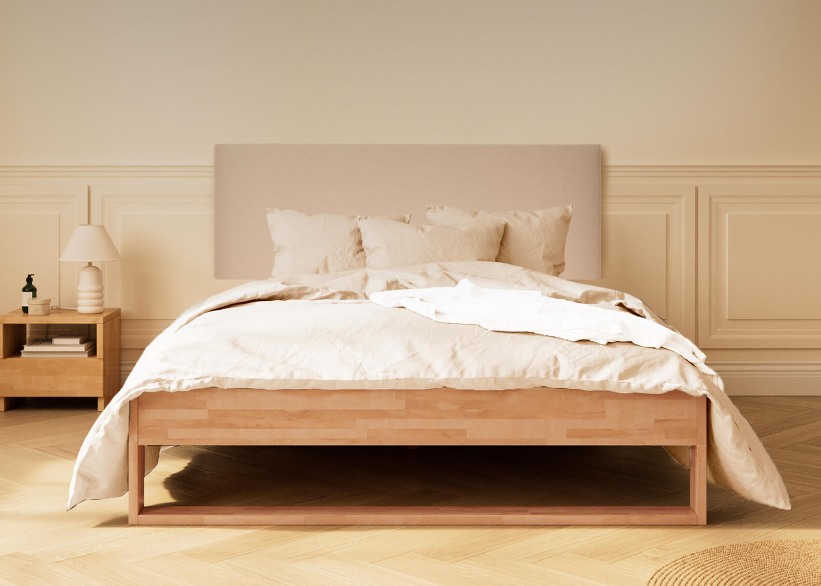 Letto con rete in legno massello AVA 