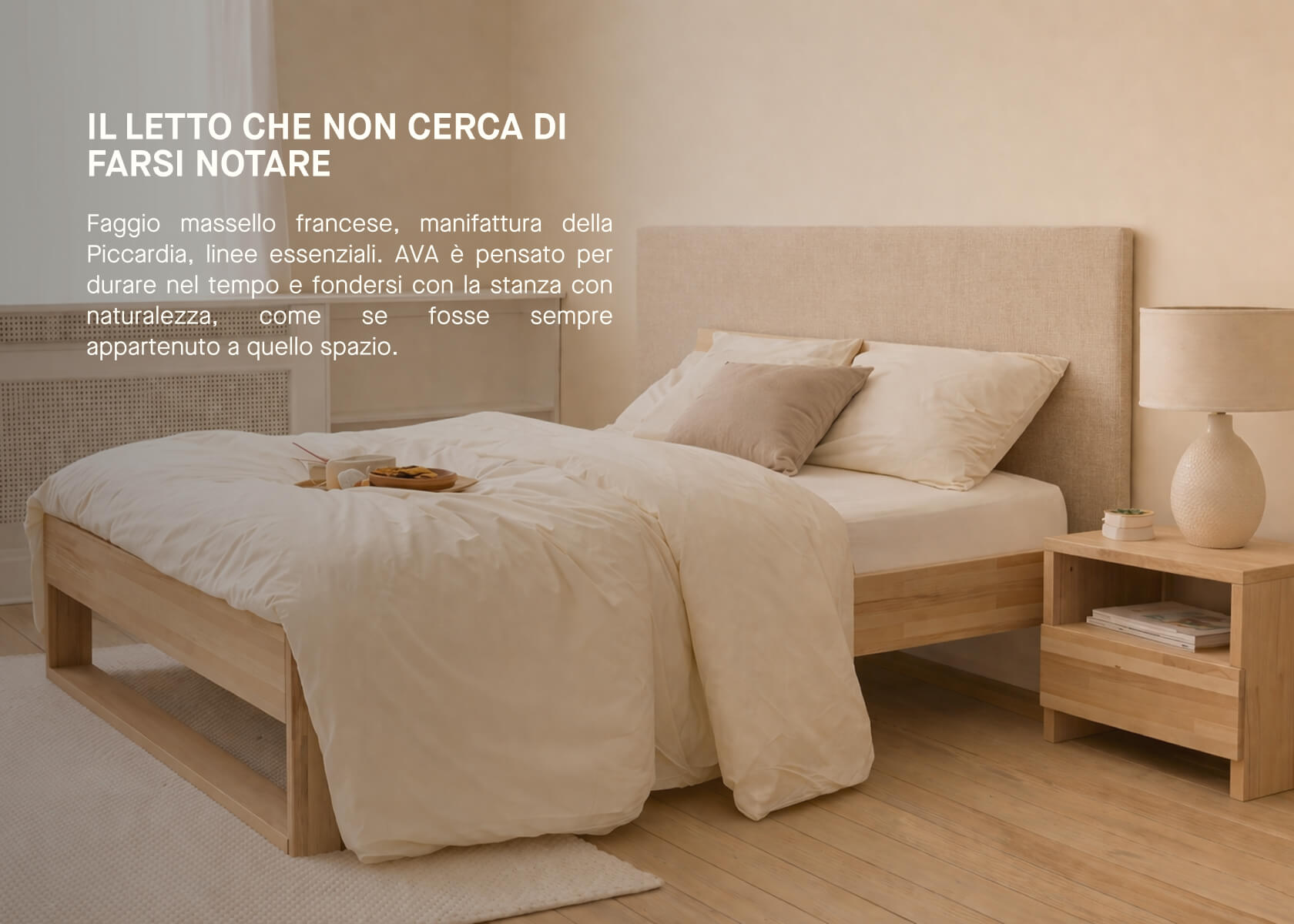 Letto con rete in legno massello AVA 