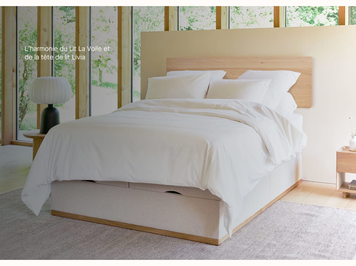 Letto contenitore premium in legno massello - LA VOILE