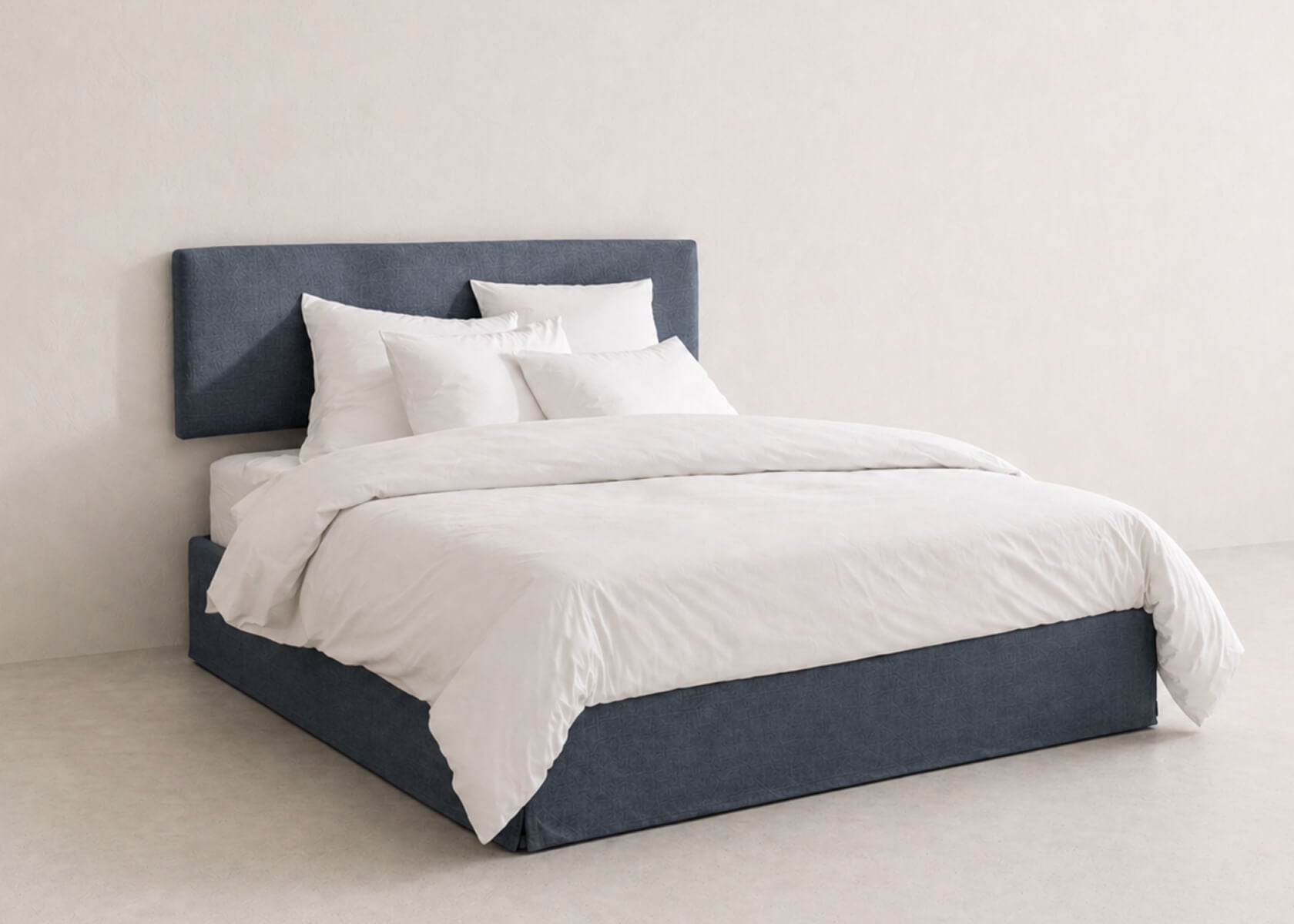 Letto contenitore in legno e lino OTTO