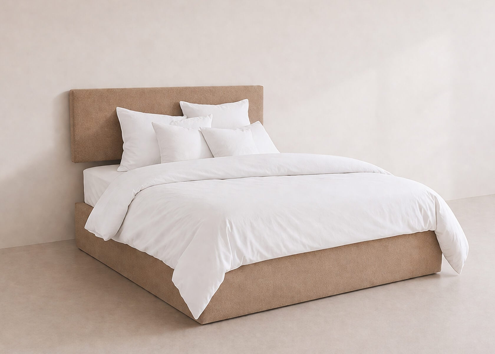 Letto contenitore in legno e lino OTTO