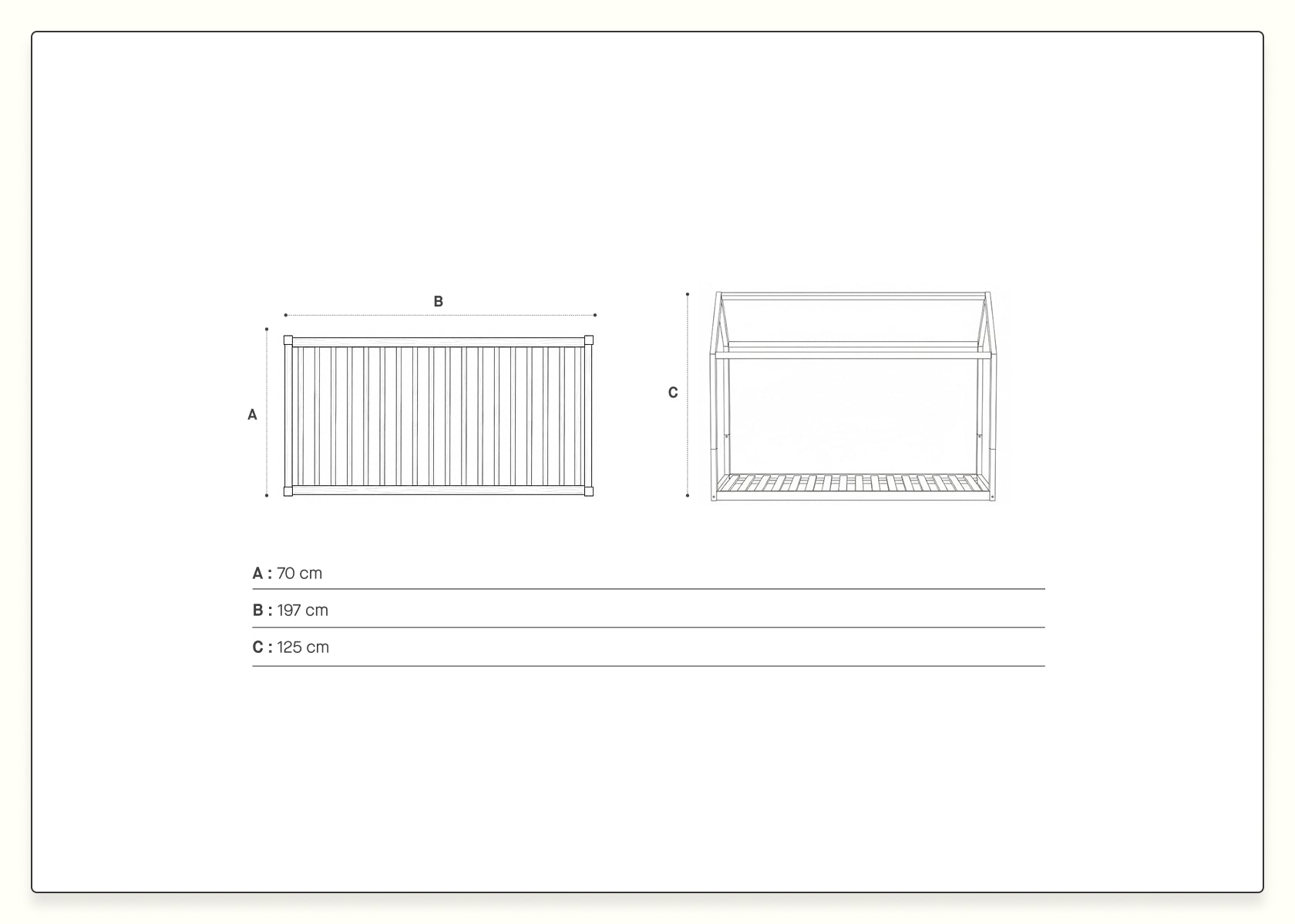 Letto a capanna evolutivo in legno massello JAVA