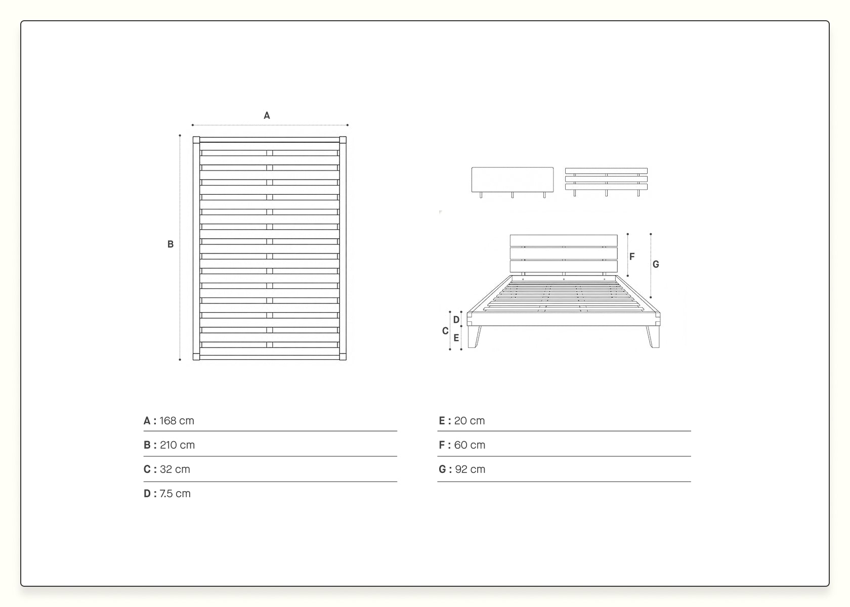 Bett mit Massivholz-Lattenrost LUCA