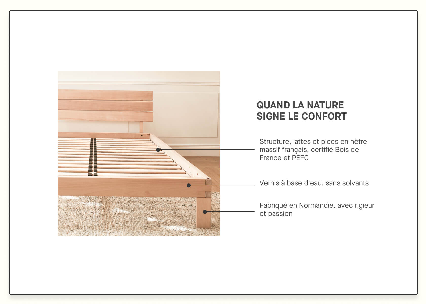 Letto con rete in faggio massiccio NOVA