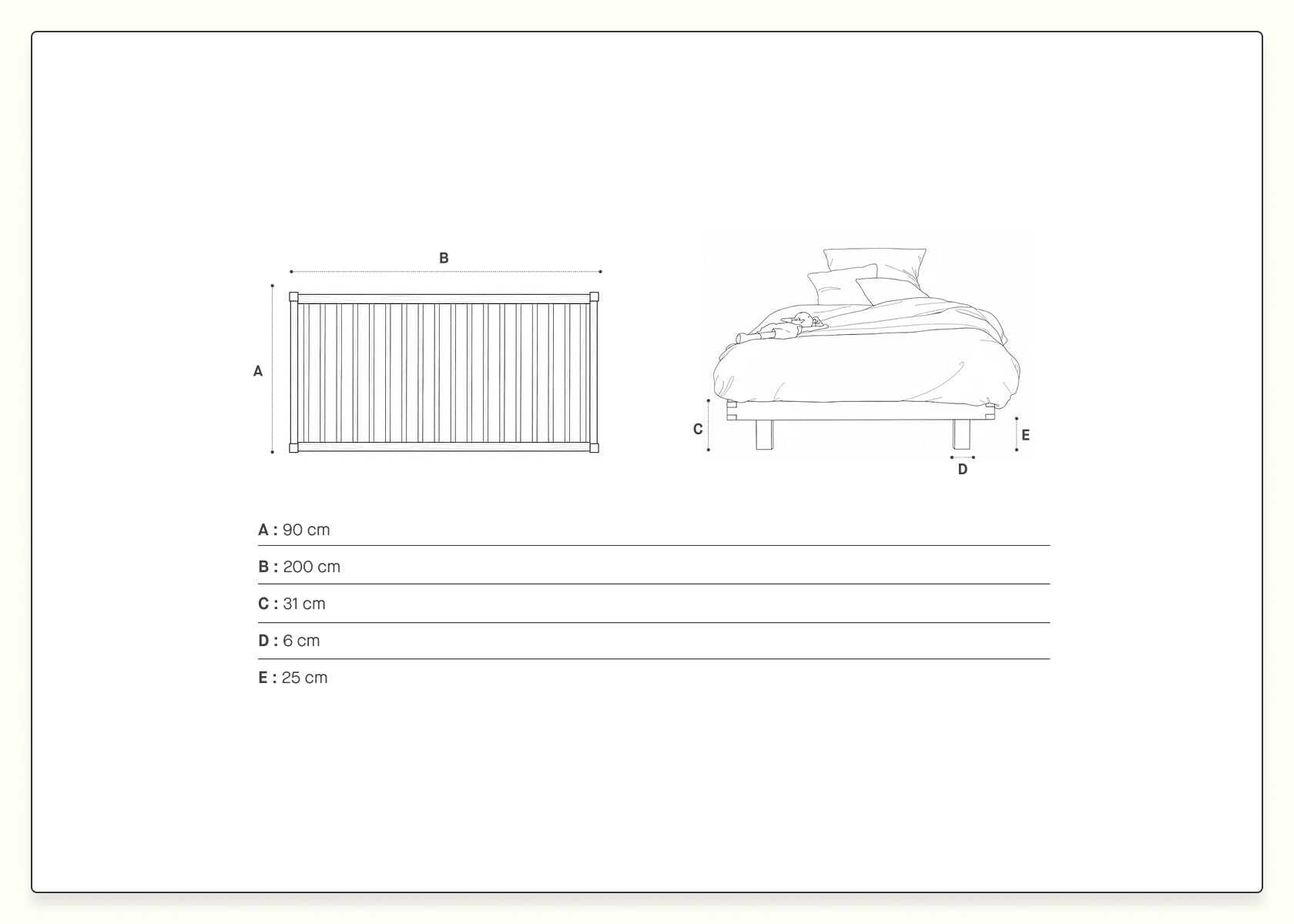 Letto in legno massello WOOD