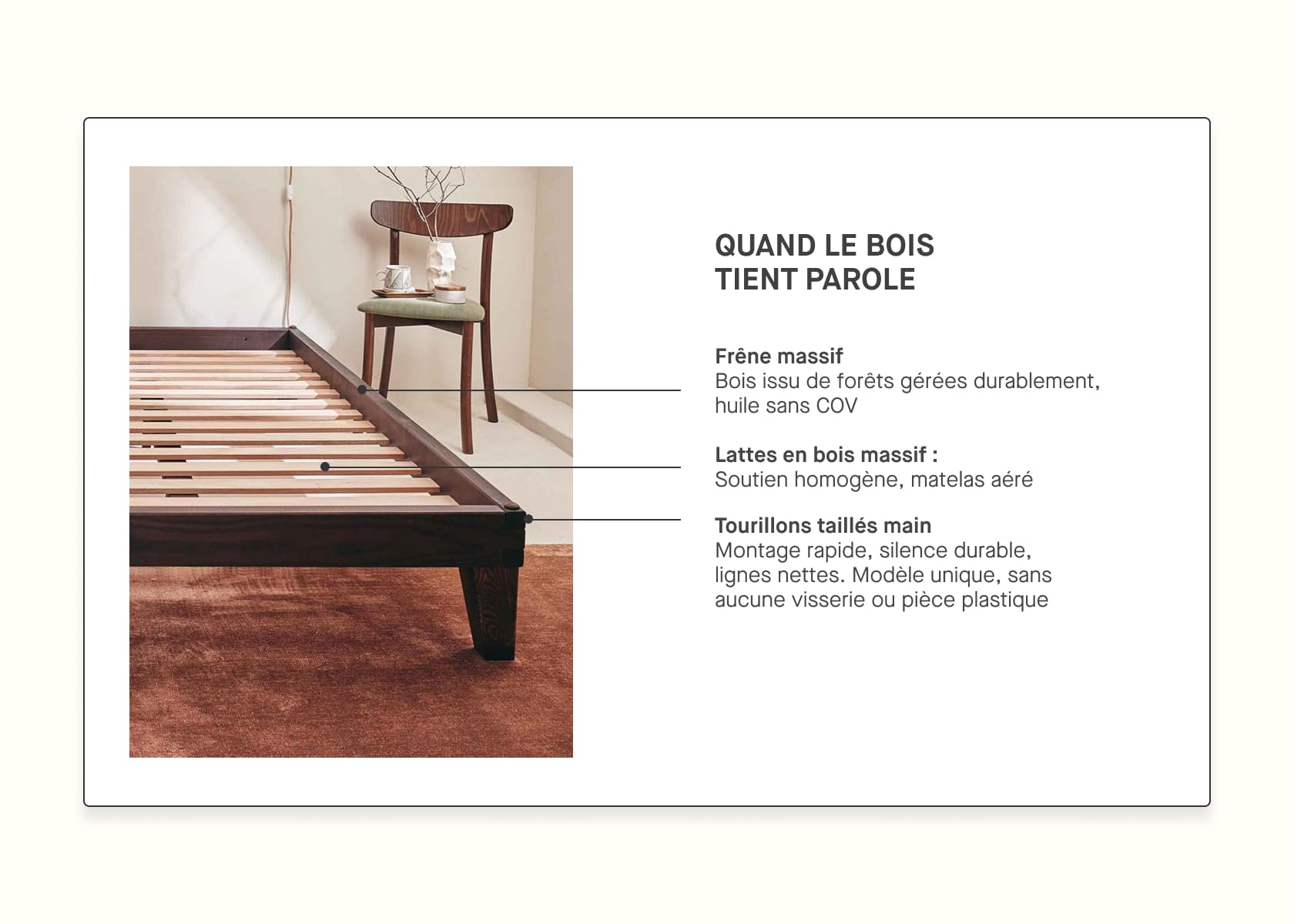 Bett mit Massivholz-Lattenrost LUCA
