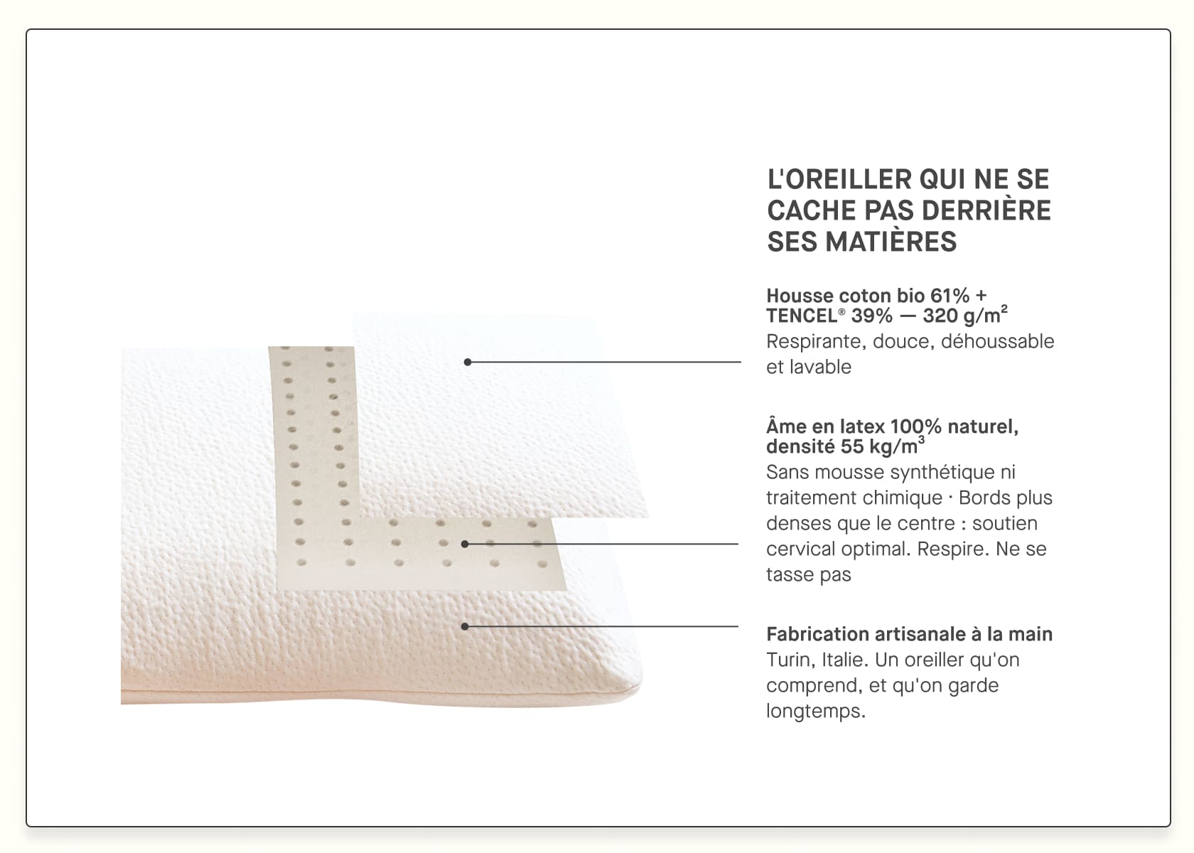 Cuscino in lattice naturale