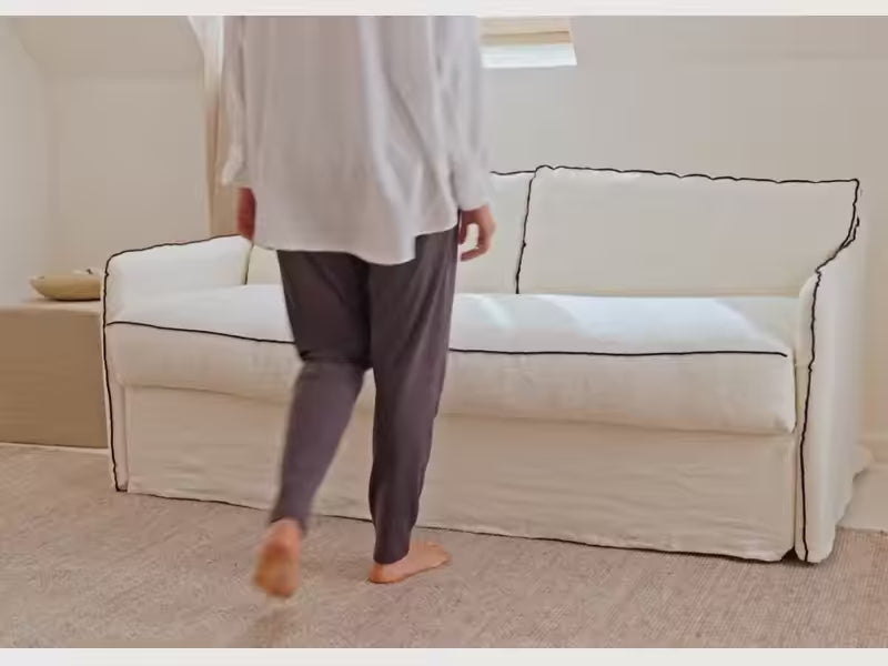 Carica il video: Divano letto in lino OLIA