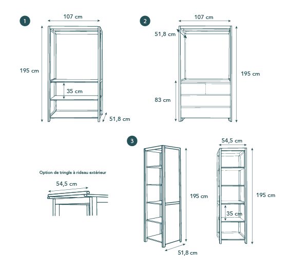 Dressing modulable en bois massif AVA – Kipli