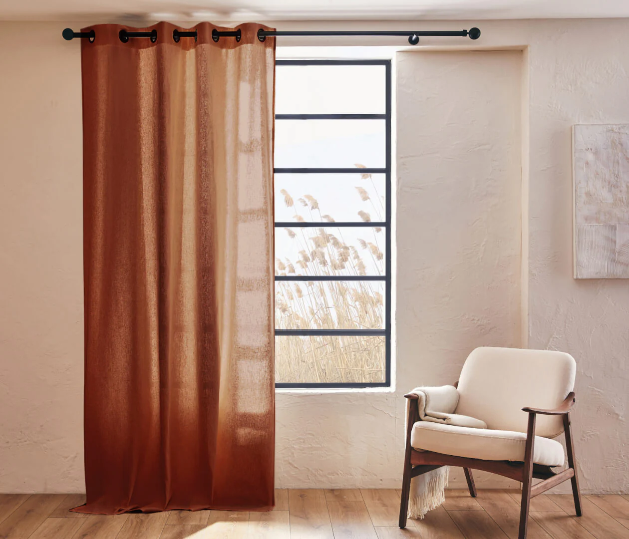 ATLINIA Tende Trasparenti 100% Lino Bianco - 2 Pannelli 275 cm ATLINIA Tende Trasparenti 100% Lino Bianco - 2 Pannelli 275 cm