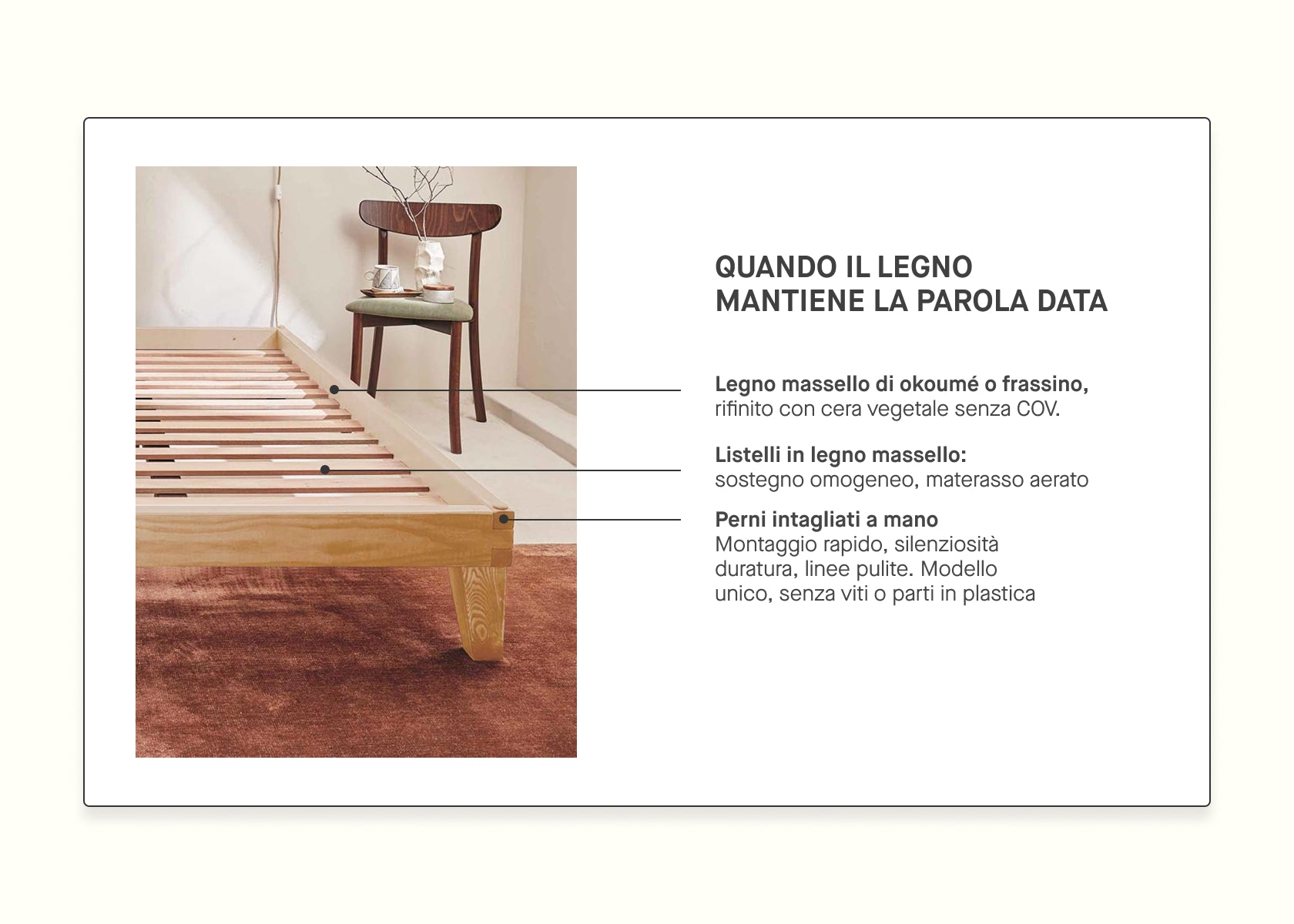 Letto legno massiccio LUCA