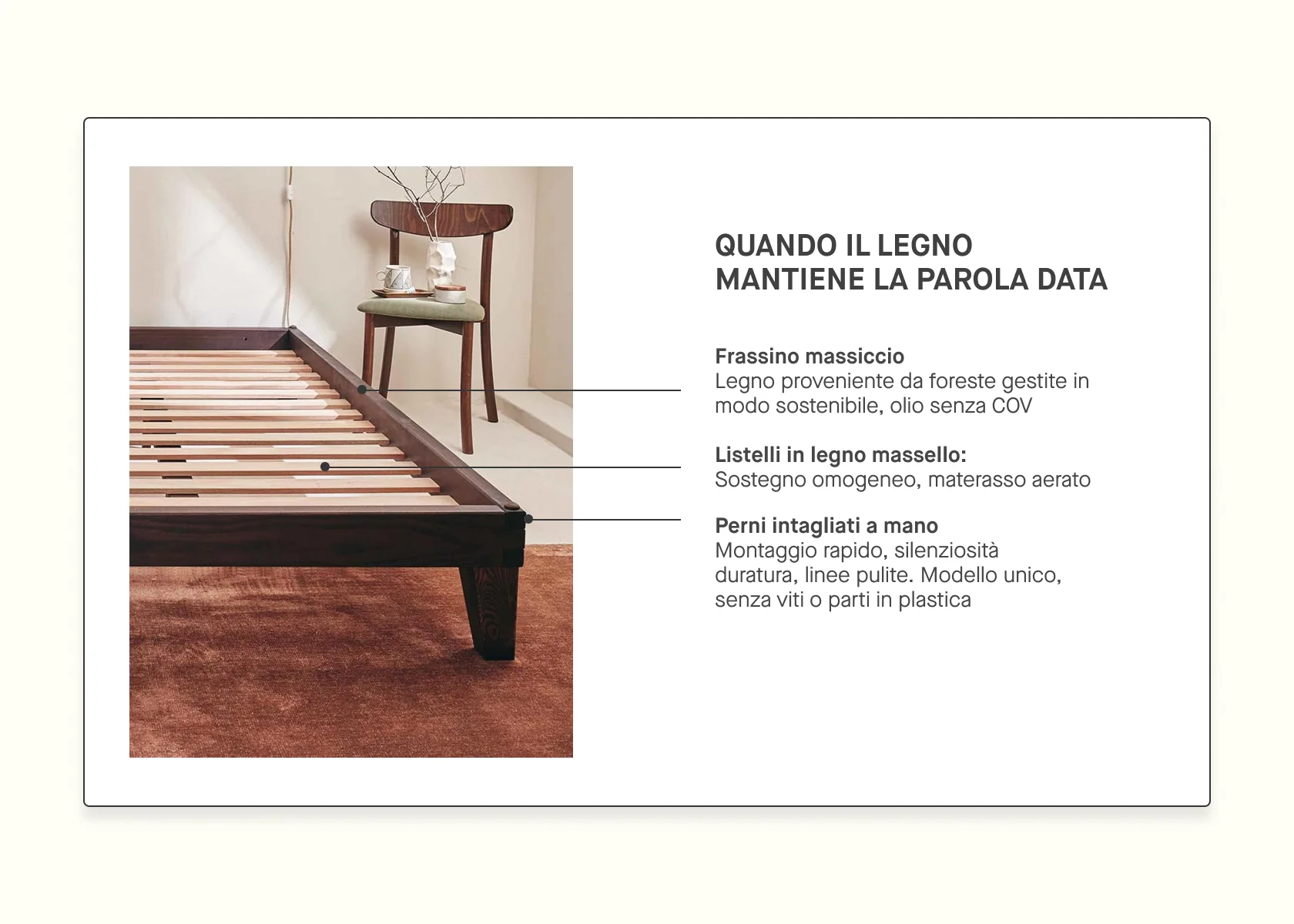 Letto legno massiccio LUCA