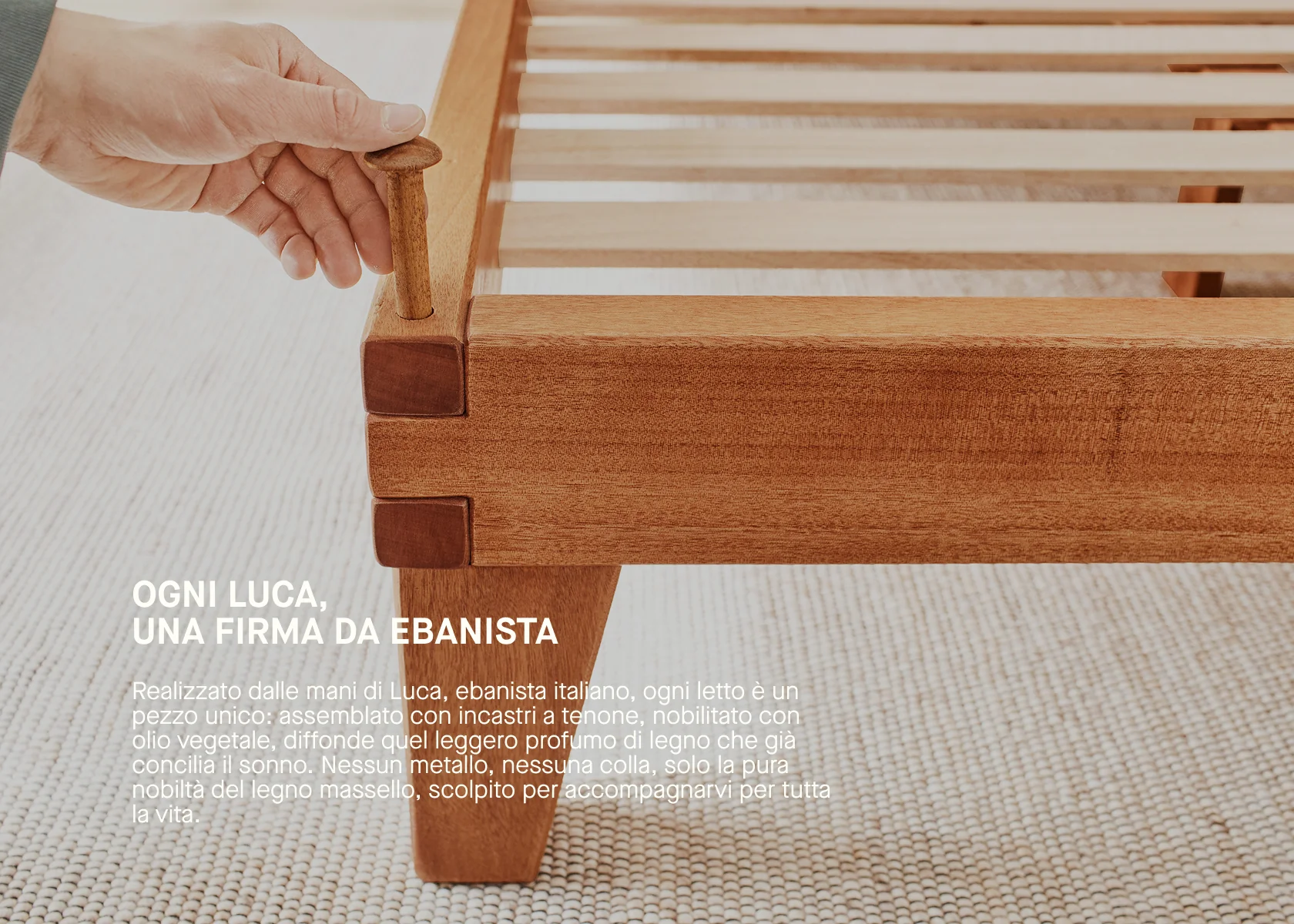 Letto legno massiccio LUCA