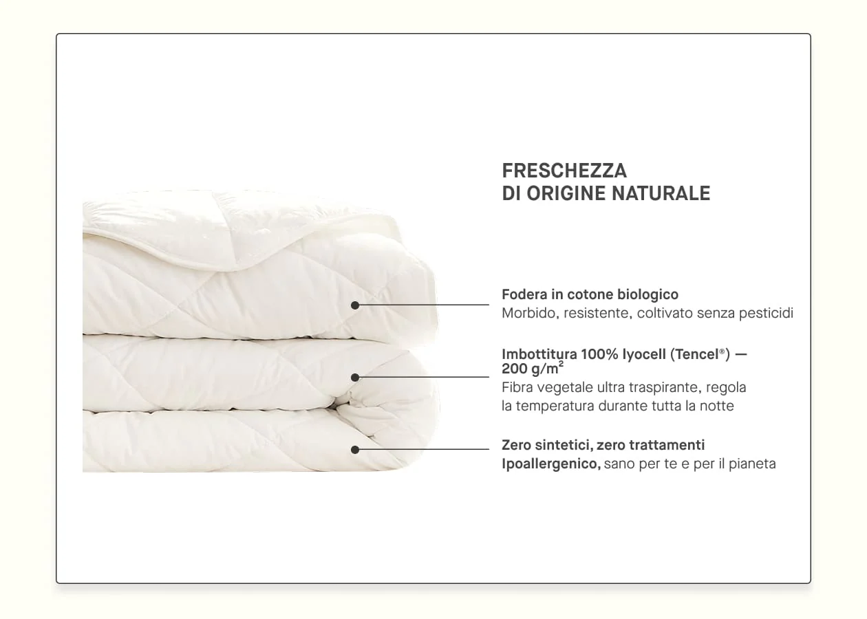 Piumino estivo naturale