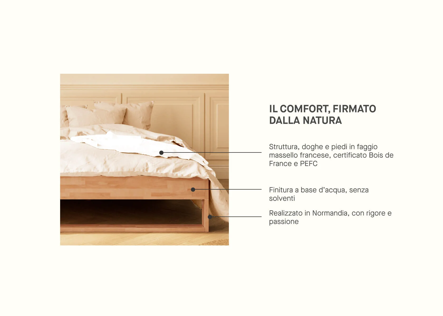 Letto in legno massiccio AVA