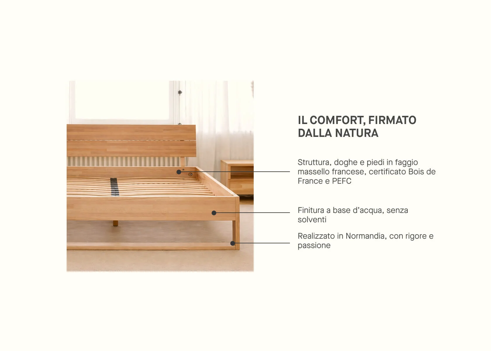 Letto in legno massiccio AVA