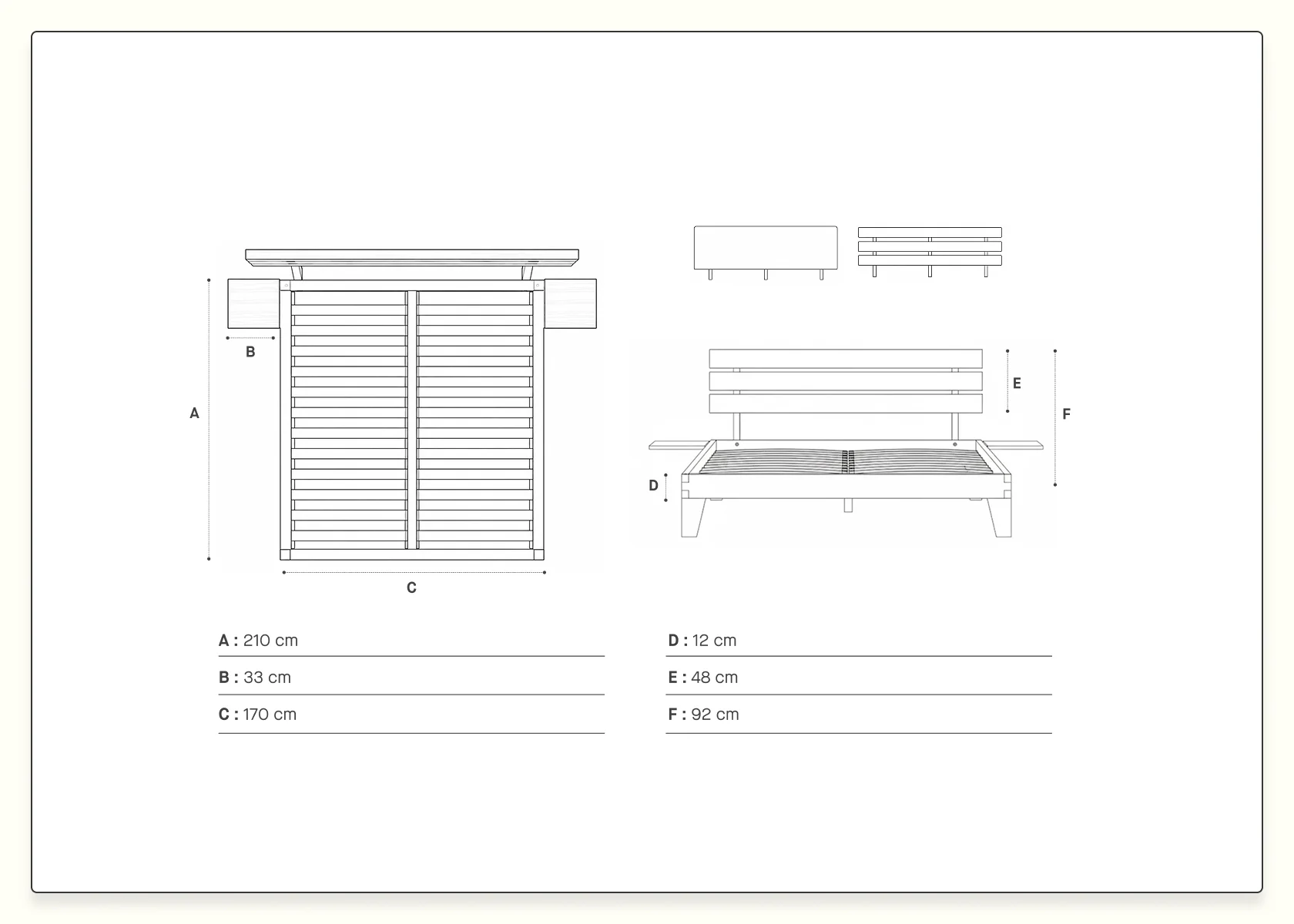 Letto in legno massiccio NOVA