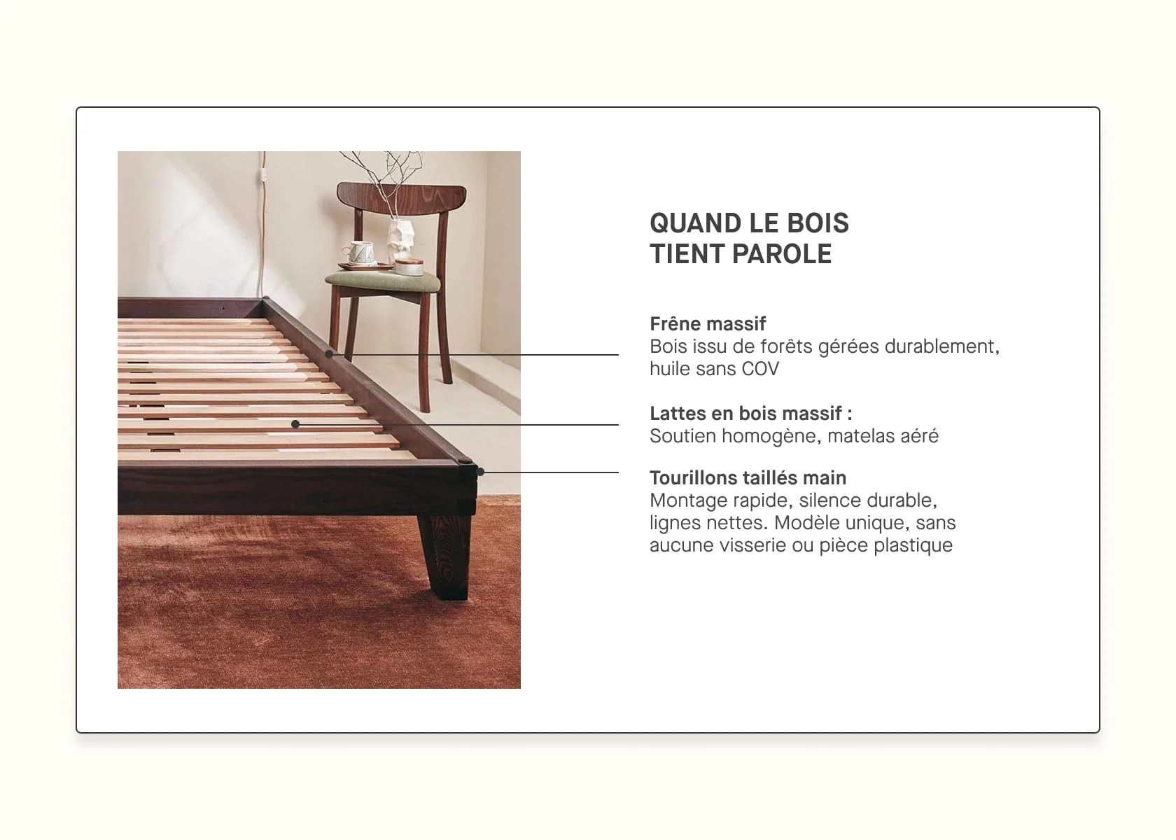 Letto legno massiccio LUCA