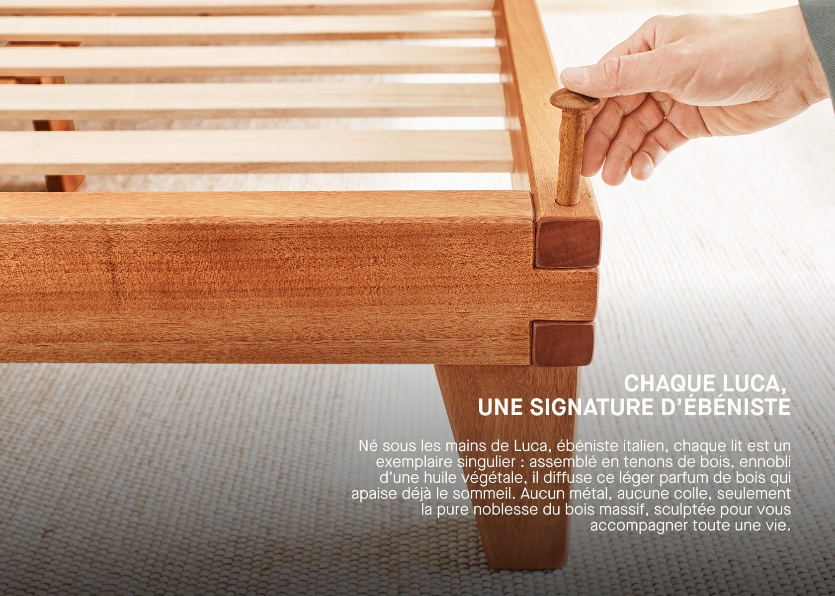 Letto legno massiccio LUCA