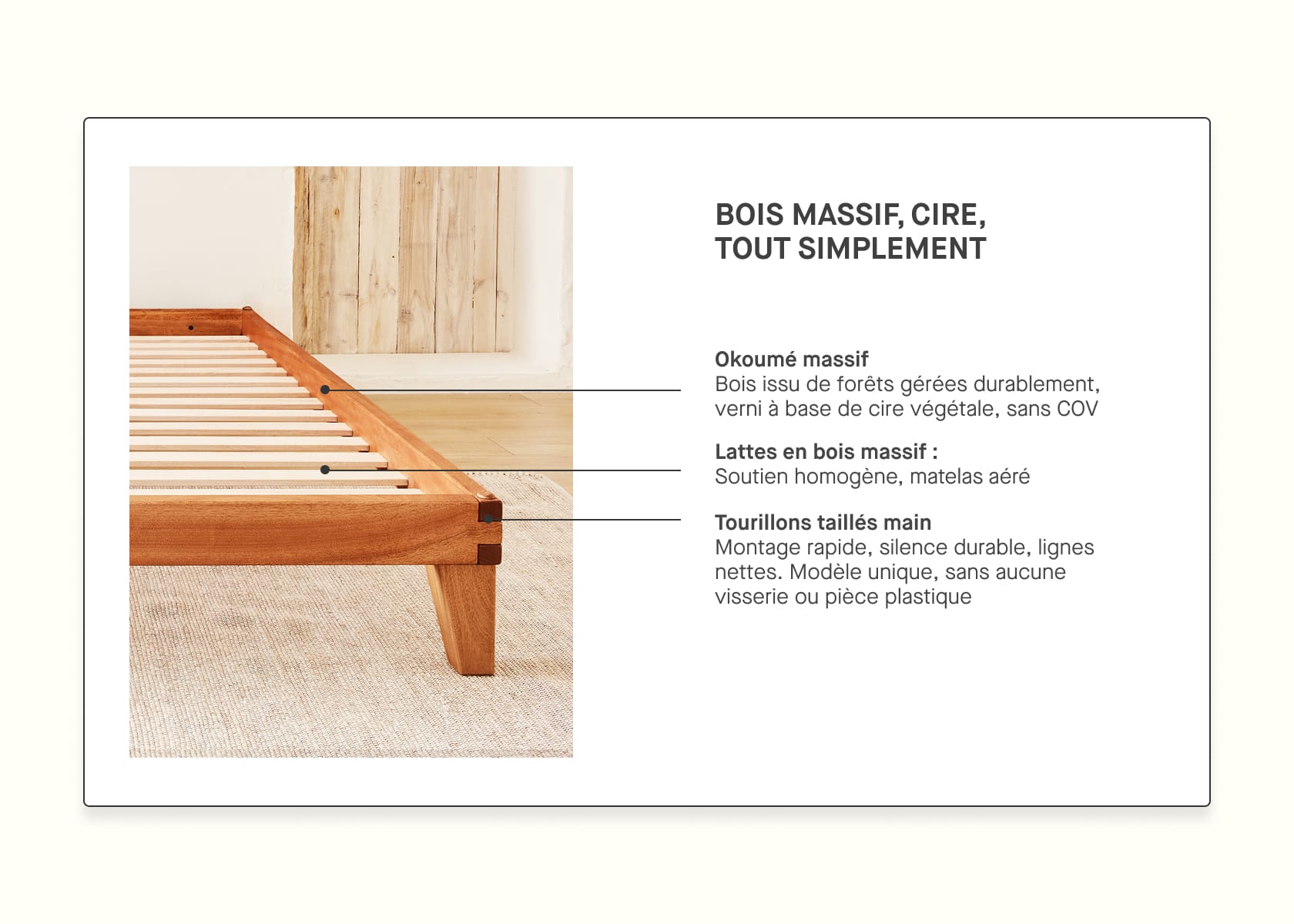 Letto legno massiccio LUCA