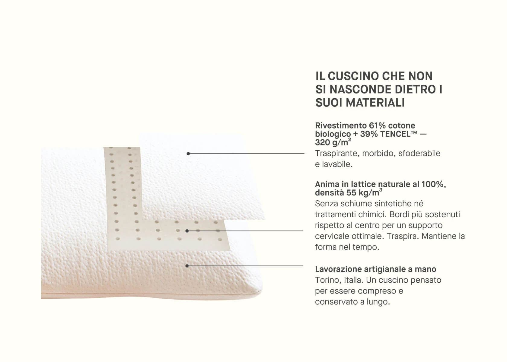 Cuscino lattice naturale