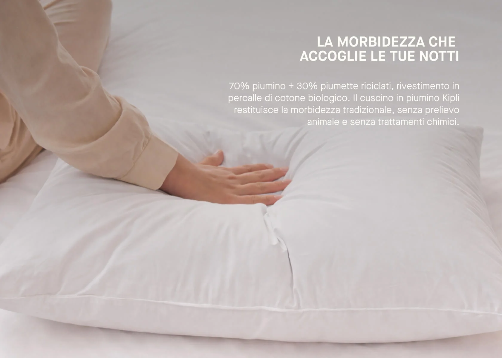 Cuscino in piuma e piumino