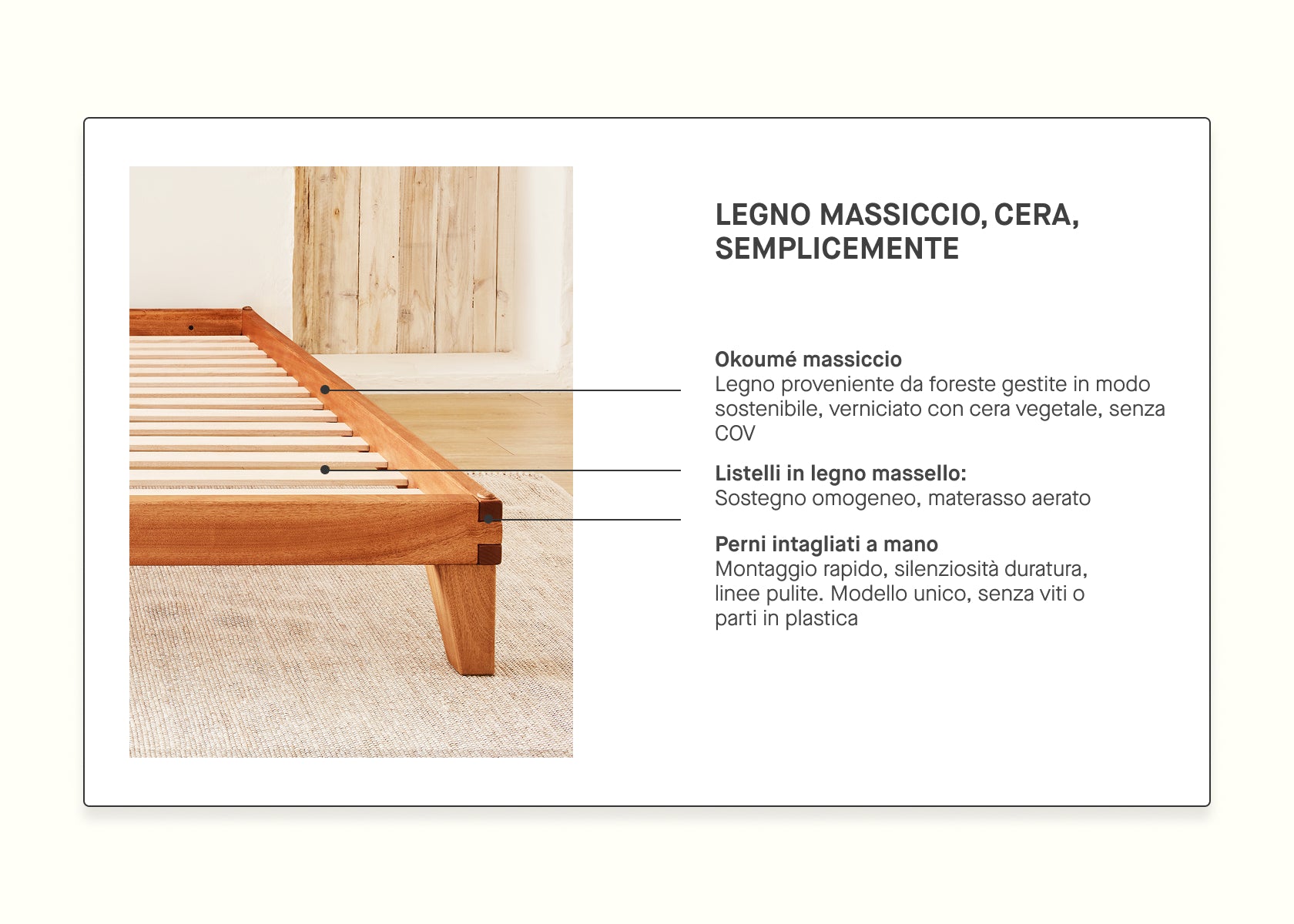 Letto legno massiccio LUCA