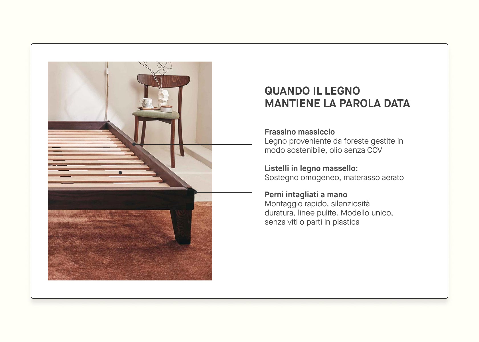 Letto legno massiccio LUCA